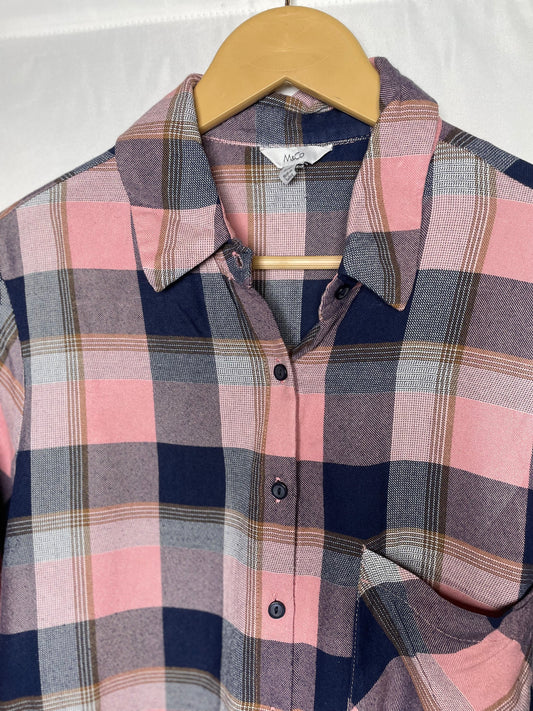 M&Co Multicolor Checked Viscose Shirt – Medium