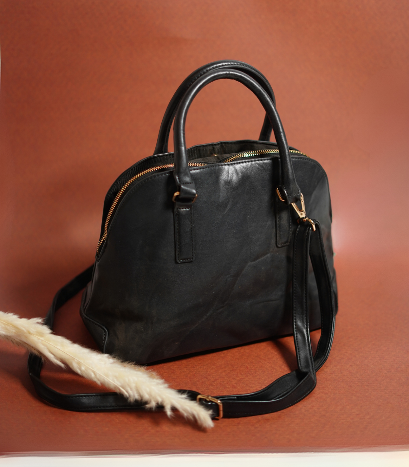 Midnight Gloss Leather Tote