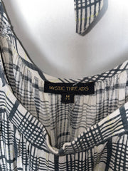 Mystic Thread Medium Grey Viscose Checkered Dress