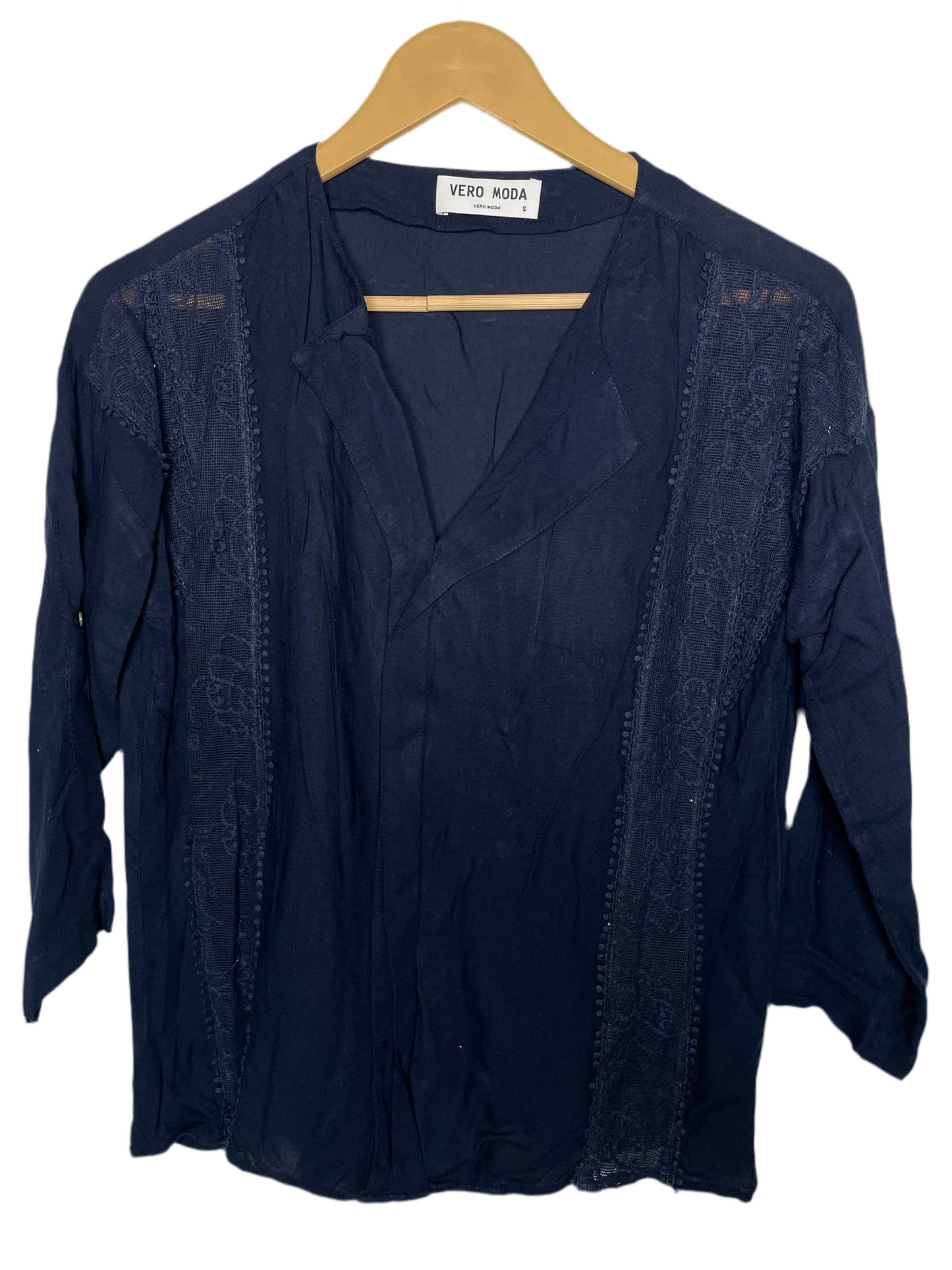 Vero Moda Small Navy Blue Viscose Floral Blouse