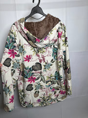 Thriftyfy White Floral Hoodie - XXL