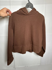 Zara Brown Crop Hoodie - Small