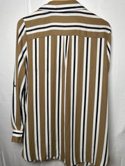 Primark White & Brown Button-Down Shirt