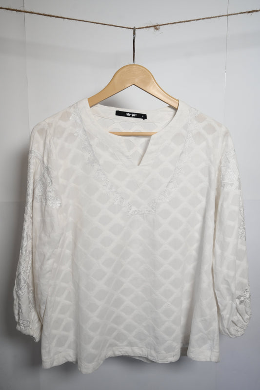 Khaadi White Blouse – Small