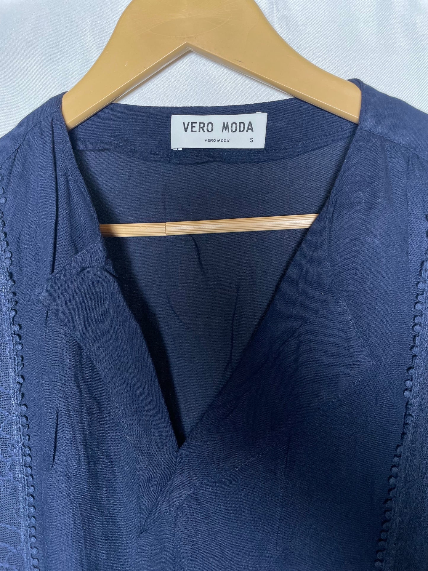 Vero Moda Small Navy Blue Viscose Floral Blouse