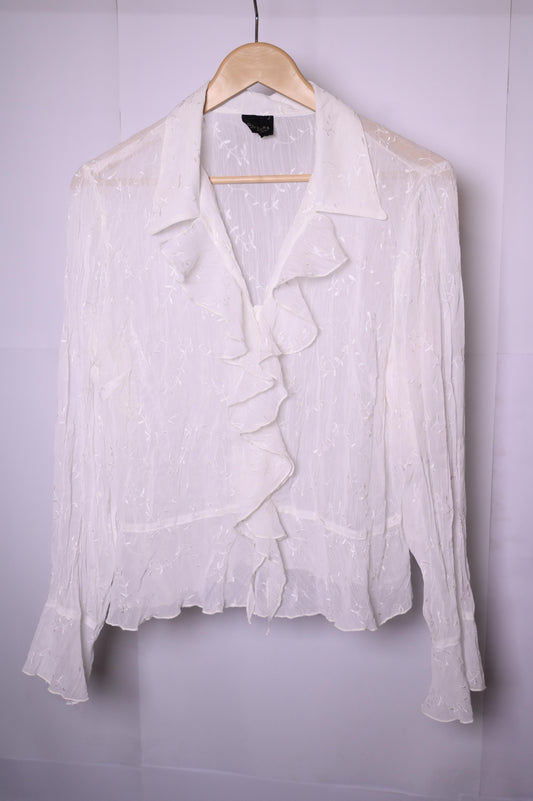 Garoche White Floral Button Down Shirt – XL