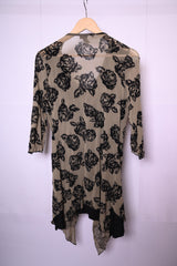 Izabel Brown & Black Rose Dress (Medium, Good Condition)