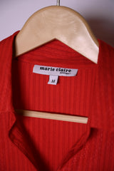 Marie Claire Red Button Down Blouse – Medium