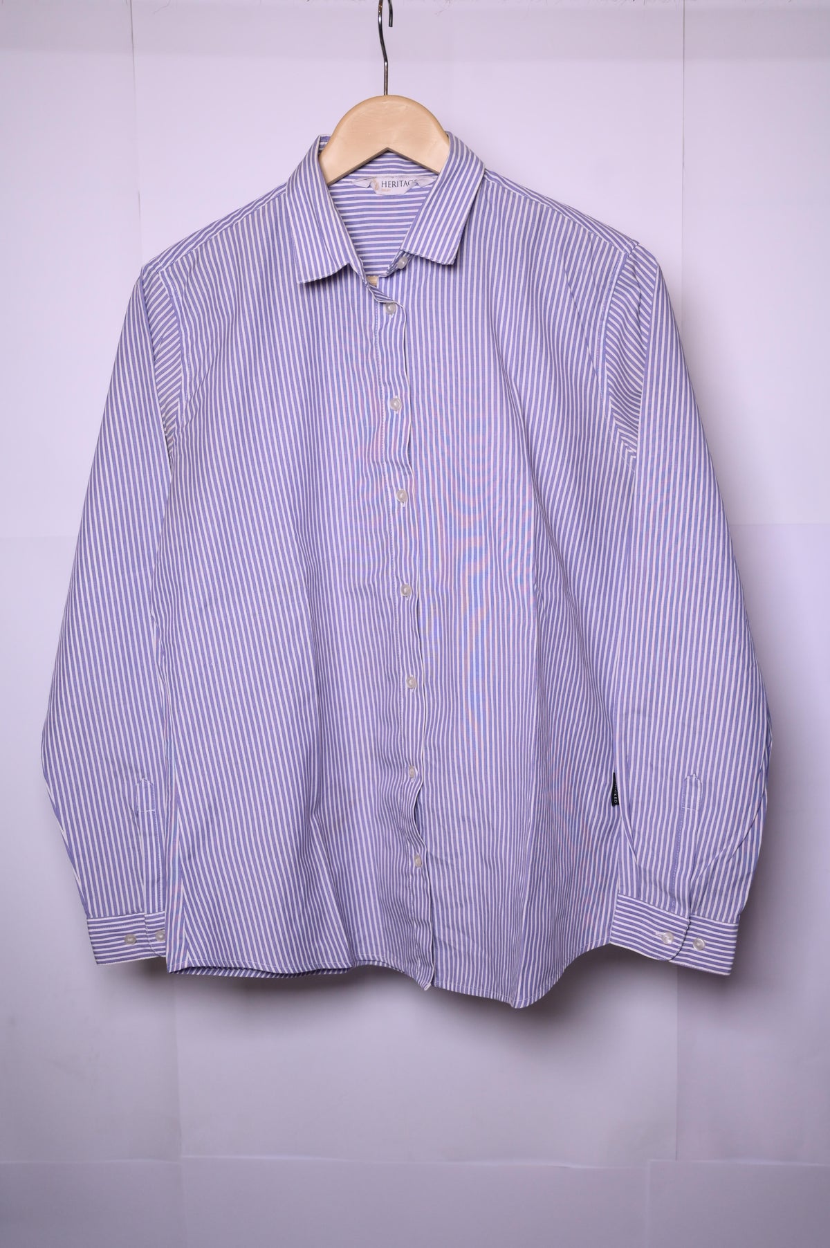 Heritage Medium White and  Blue Lines Button-Down Shirt