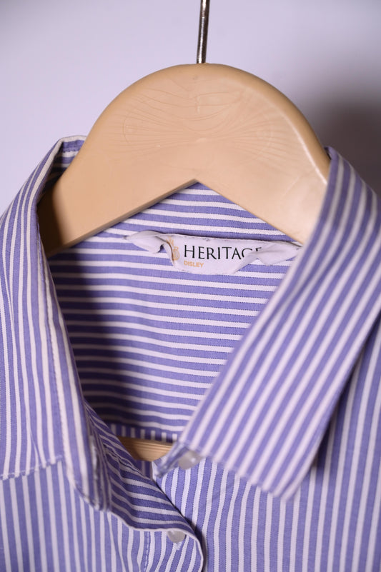Heritage Medium White and  Blue Lines Button-Down Shirt