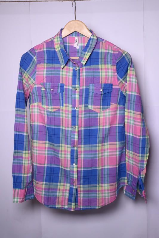 Truth Large Pink and Purple Button-Down Shirt