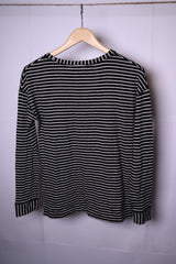 H&M Medium Black and White Striped Sweatshirt