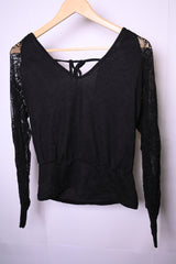 Thriftyfy Black Lace Blouse – Small