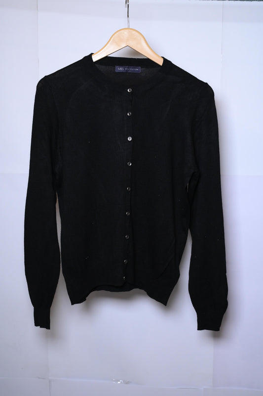 M&S Black Viscose Sweater - Medium