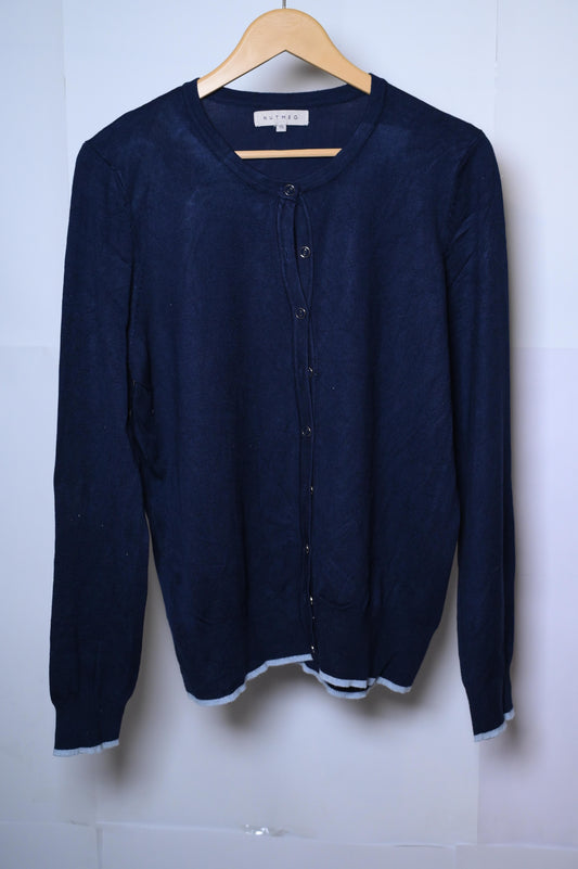 Nutmeg Navy Blue Viscose Sweater – Medium Size