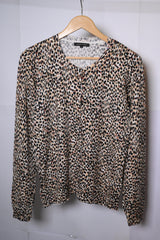 Jeane Pierre Cheetah Print Sweater - Large