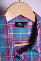 Crane Blue & Red Checks Blouse