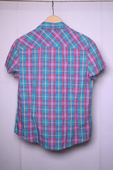 Crane Blue & Red Checks Blouse