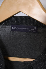 M&S Sparkly Gray Polyamide Sweater – Large Size