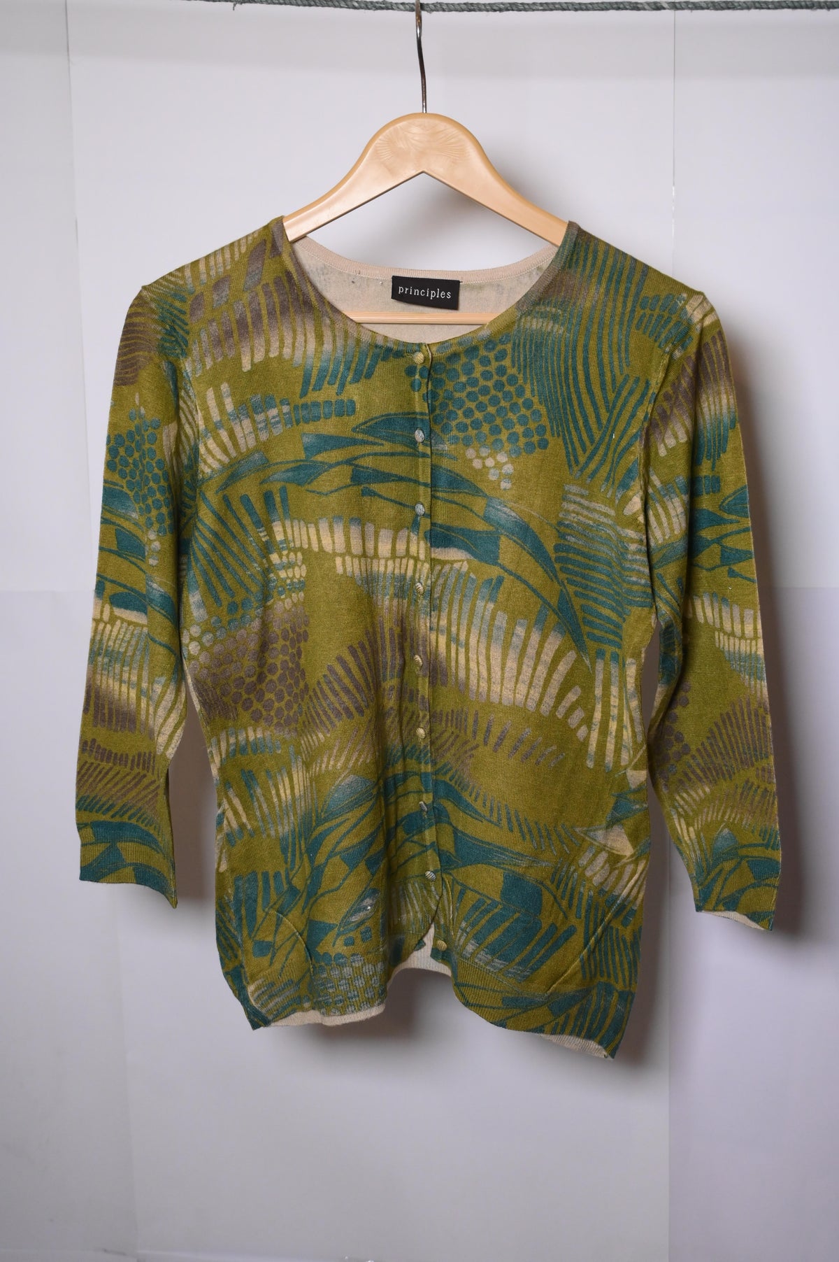 Principles Olive Green Viscose Sweater – Small Size