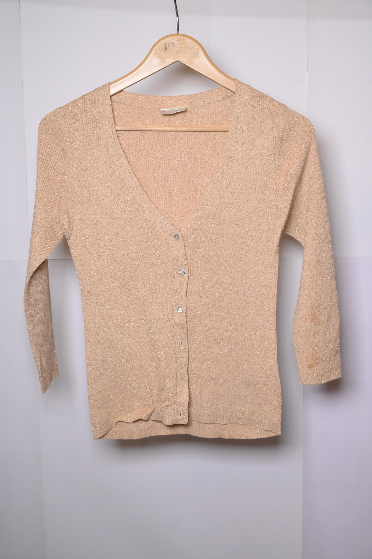 Miss Selfridge Sparkly Beige Cotton Sweater