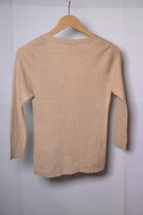 Miss Selfridge Sparkly Beige Cotton Sweater