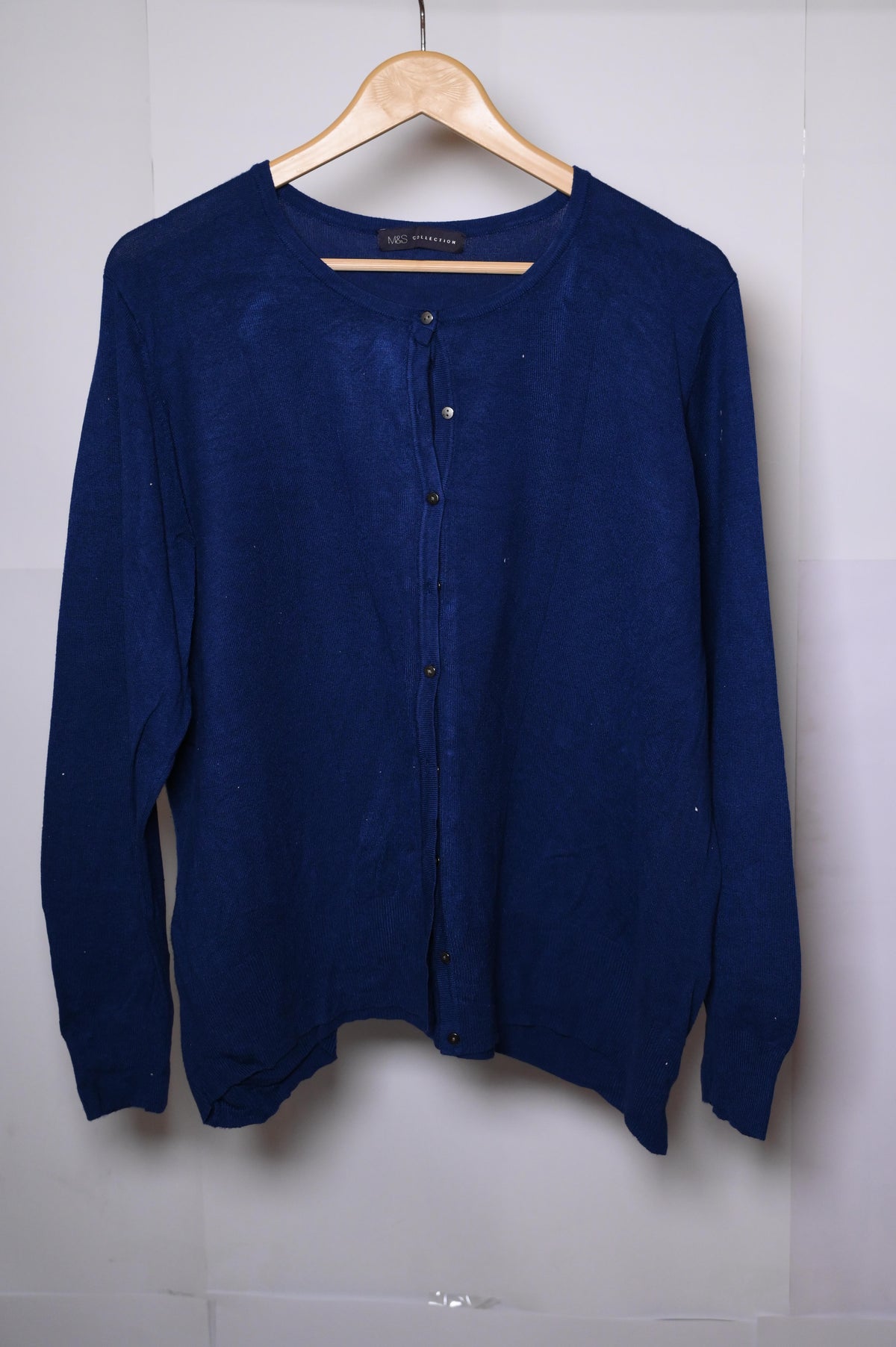 M&S Navy Blue Viscose Sweater - Large