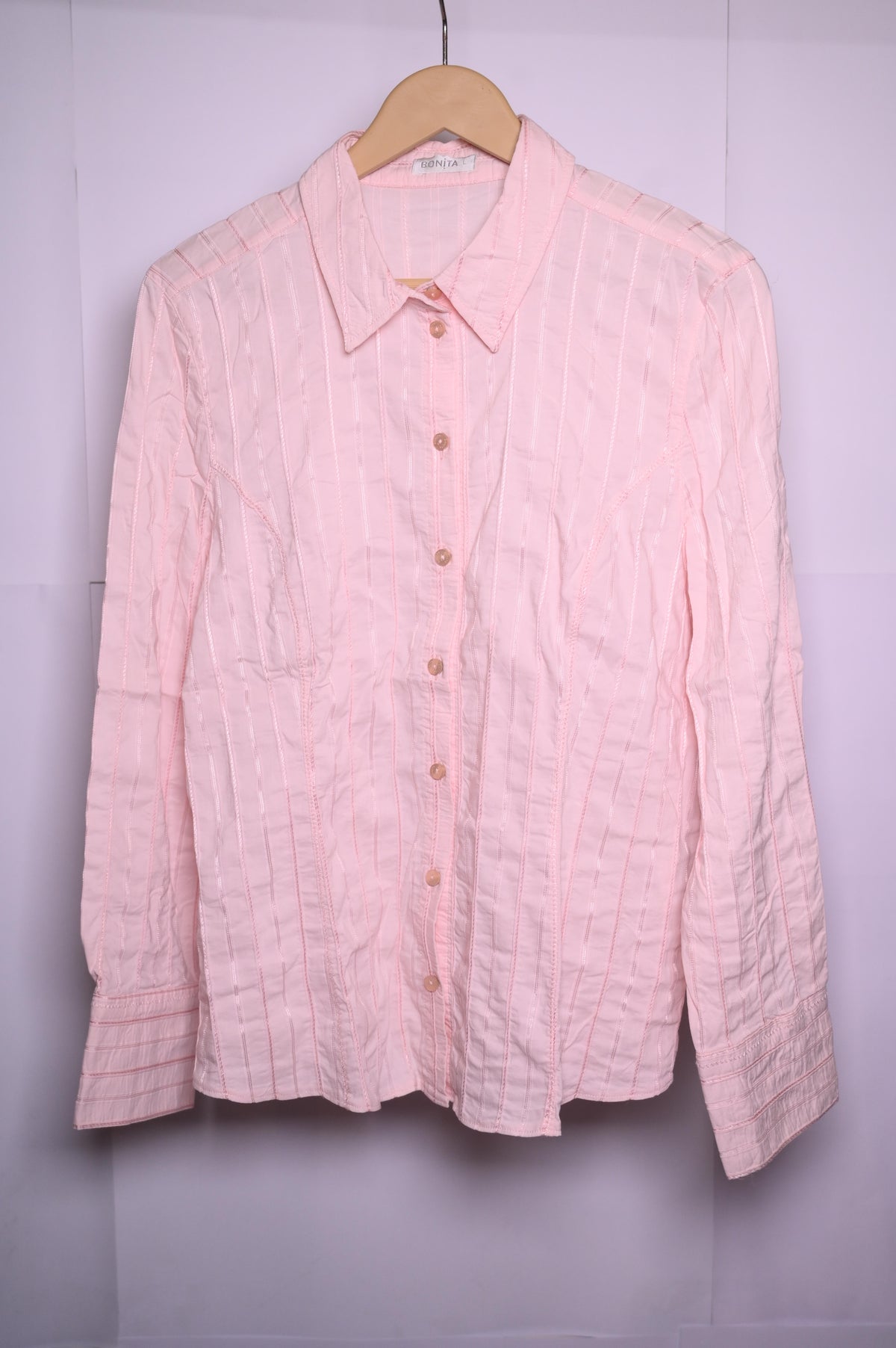 Bonita Peach Button-Down Blouse