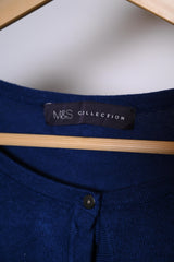 M&S Navy Blue Viscose Sweater - Large