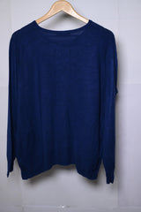 M&S Navy Blue Viscose Sweater - Large