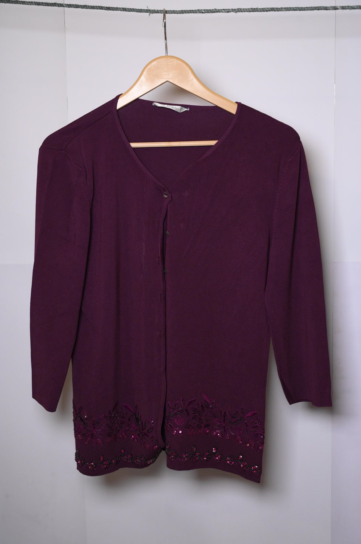 J. Taylor Deep Purple Viscose Sweater - Large