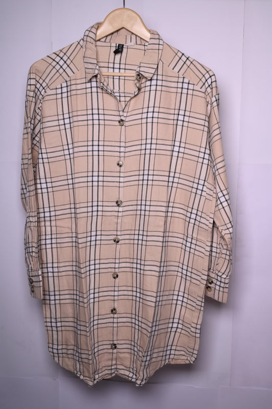 H&M Fawn Checkered Button-Down