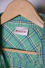 Biaggini Green Check Button-Down Blouse