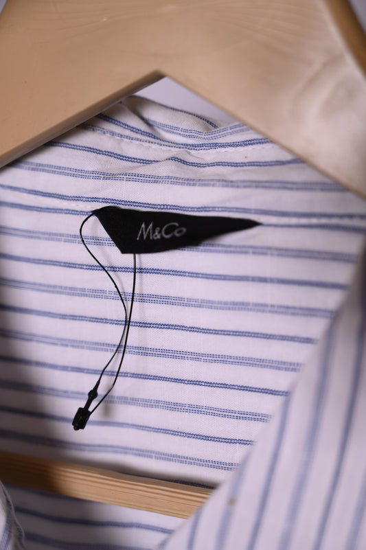 M&Co White Stripes Button-Down Shirt