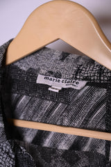 Marie Claire Black & White Button Down Blouse – Medium