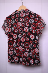 Biaggini Black & Red Spirals Blouse