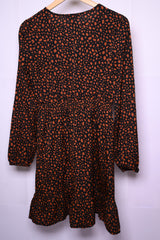 New Look Orangish Black  Dress - Small