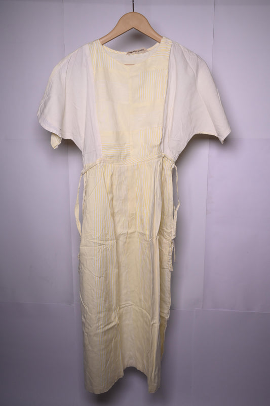 Monika Reul Yellow & White Striped Dress (Small, Good Condition)