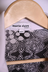 Marie Claire Black & White Button-Down Blouse