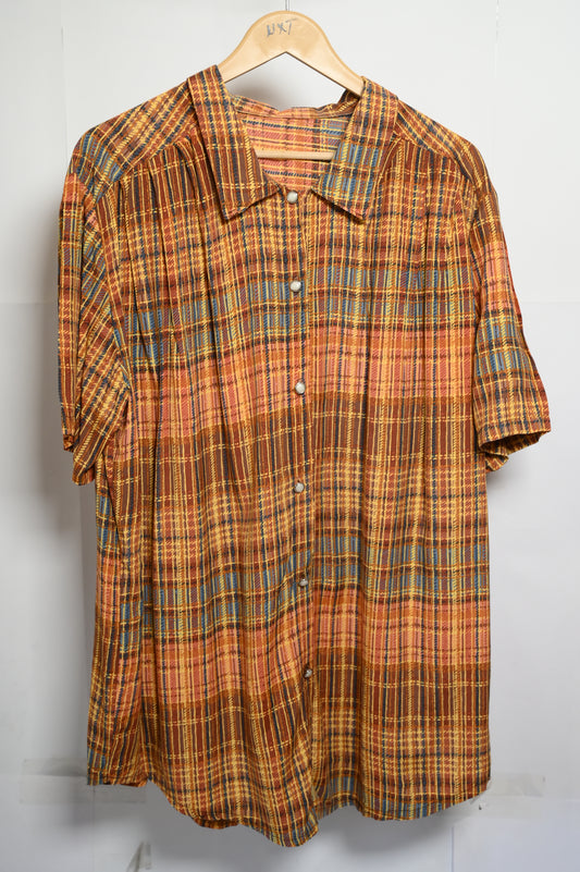 Thriftyfy Orange and brown Blouse – Large