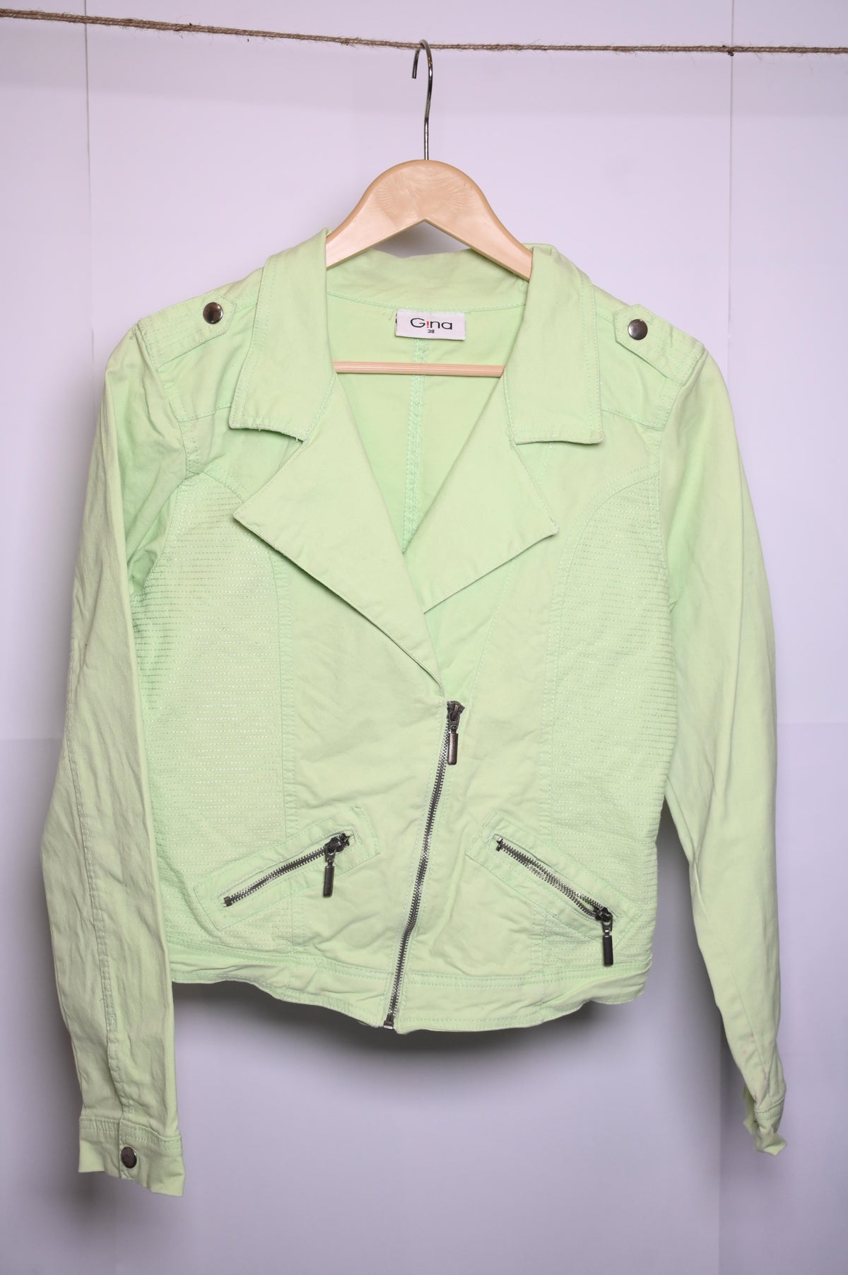 Gina Neon Green Zipper Jacket – Small