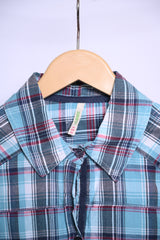 Denim Co Blue Checks Blouse – Small