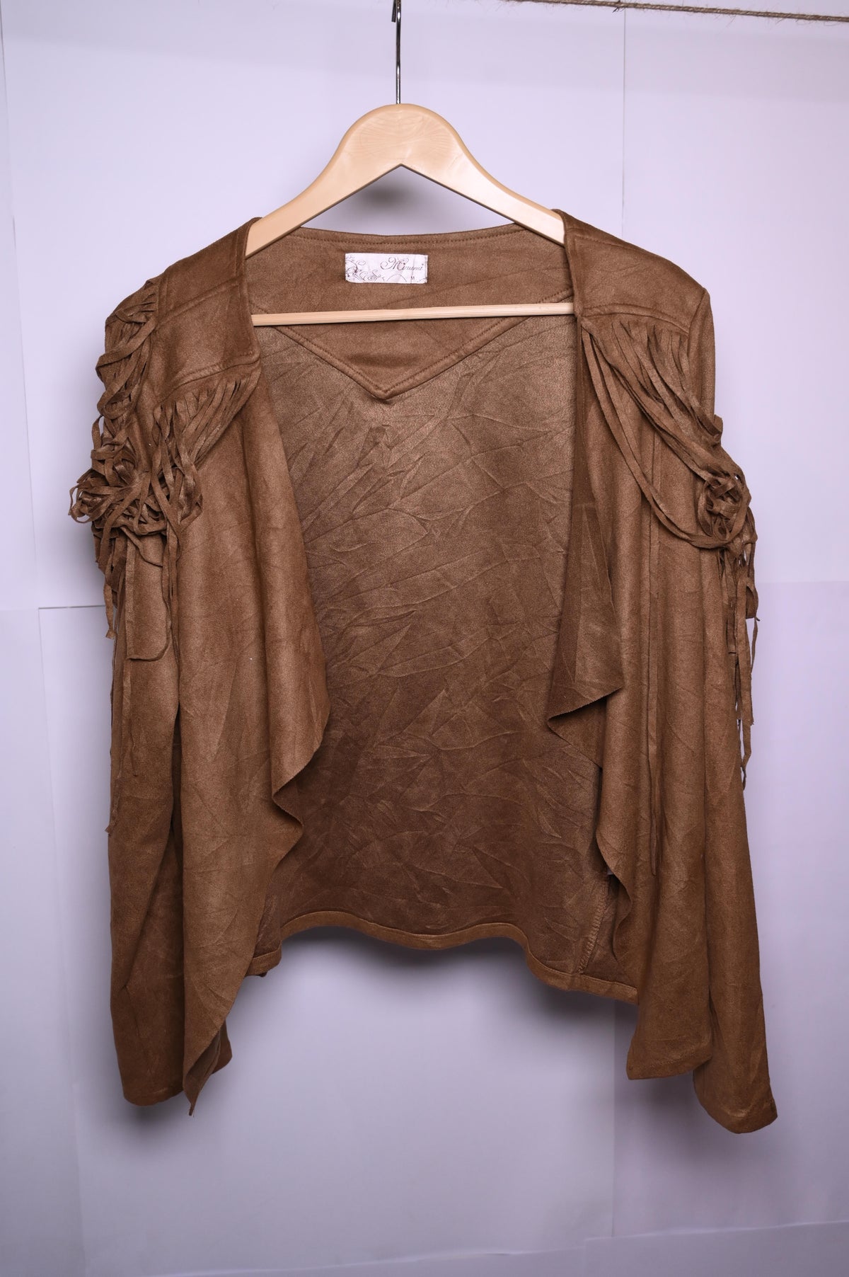 Sophisticated Brown Polyester Shrug