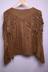 Sophisticated Brown Polyester Shrug