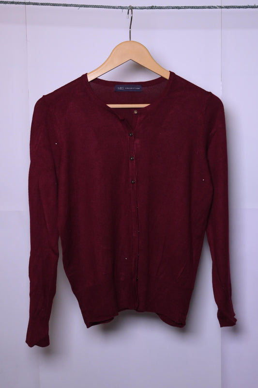 M&S Maroon Viscose Sweater