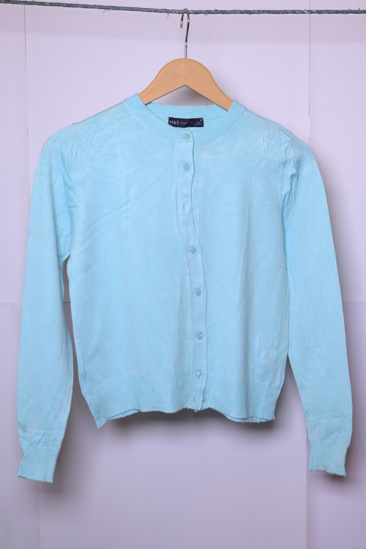 M&S Light Blue Viscose Sweater - Small