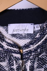 Just White Black & White Knitted Jacket - Medium