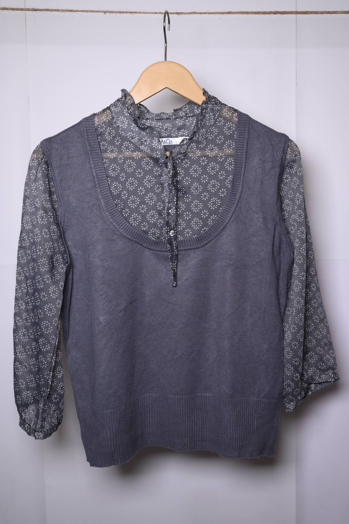 M&Co Grey Winter Blouse (Medium)