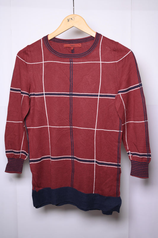 Next Red Winter Blouse with Checks (Small)