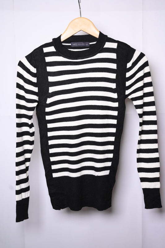 M&S Black and White Small Sweatshirt